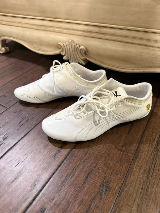 Puma x Scuderia Ferrari Future Cat Leather Sneakers - White - Size 11 - Picture 2 of 12